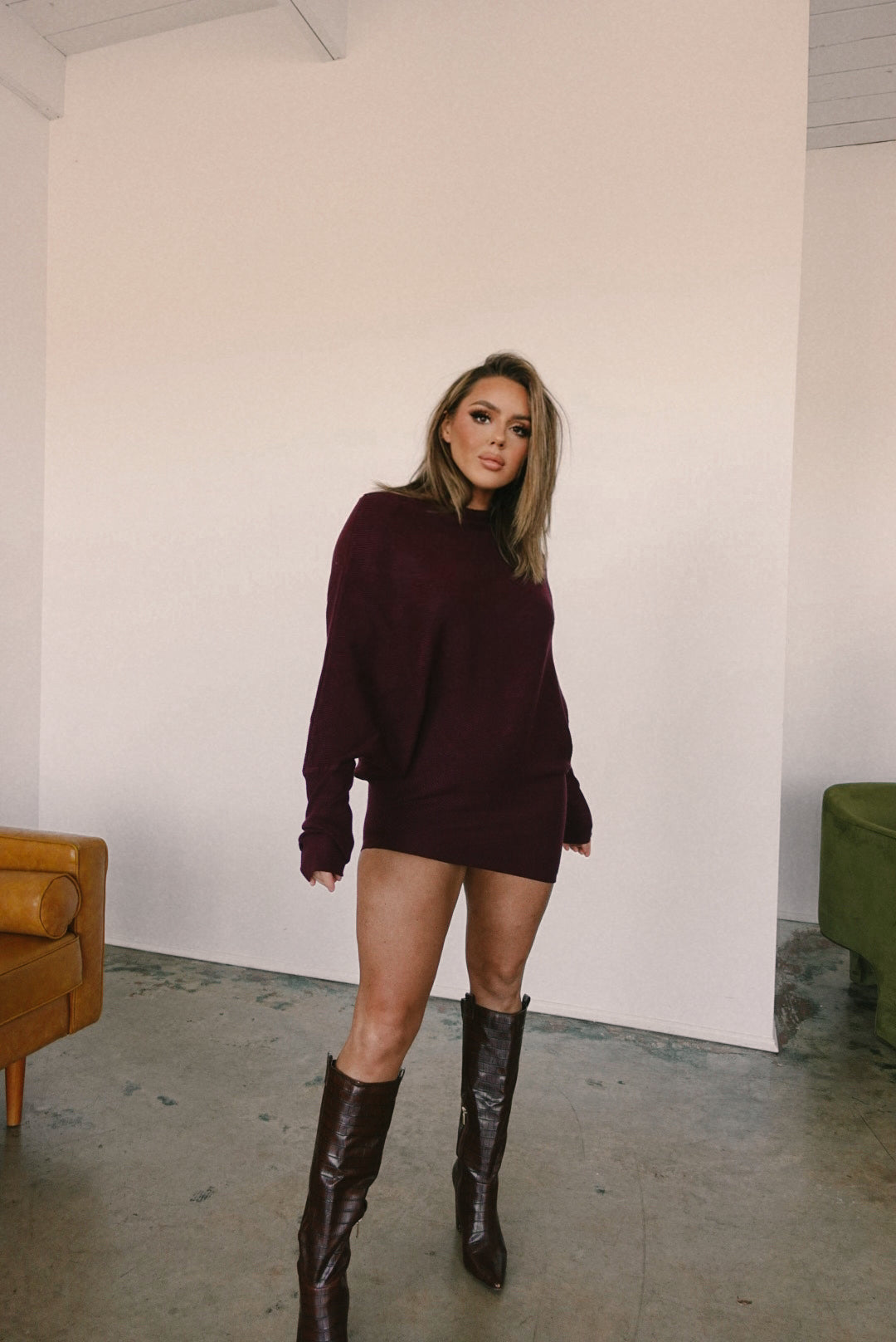 Wine Down Sweater Dress