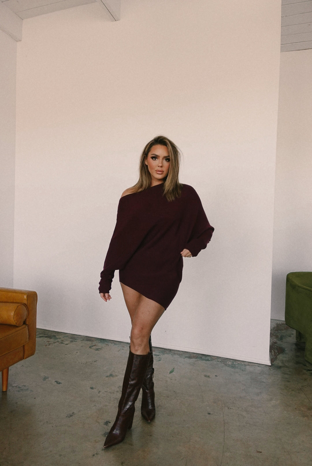 Wine Down Sweater Dress