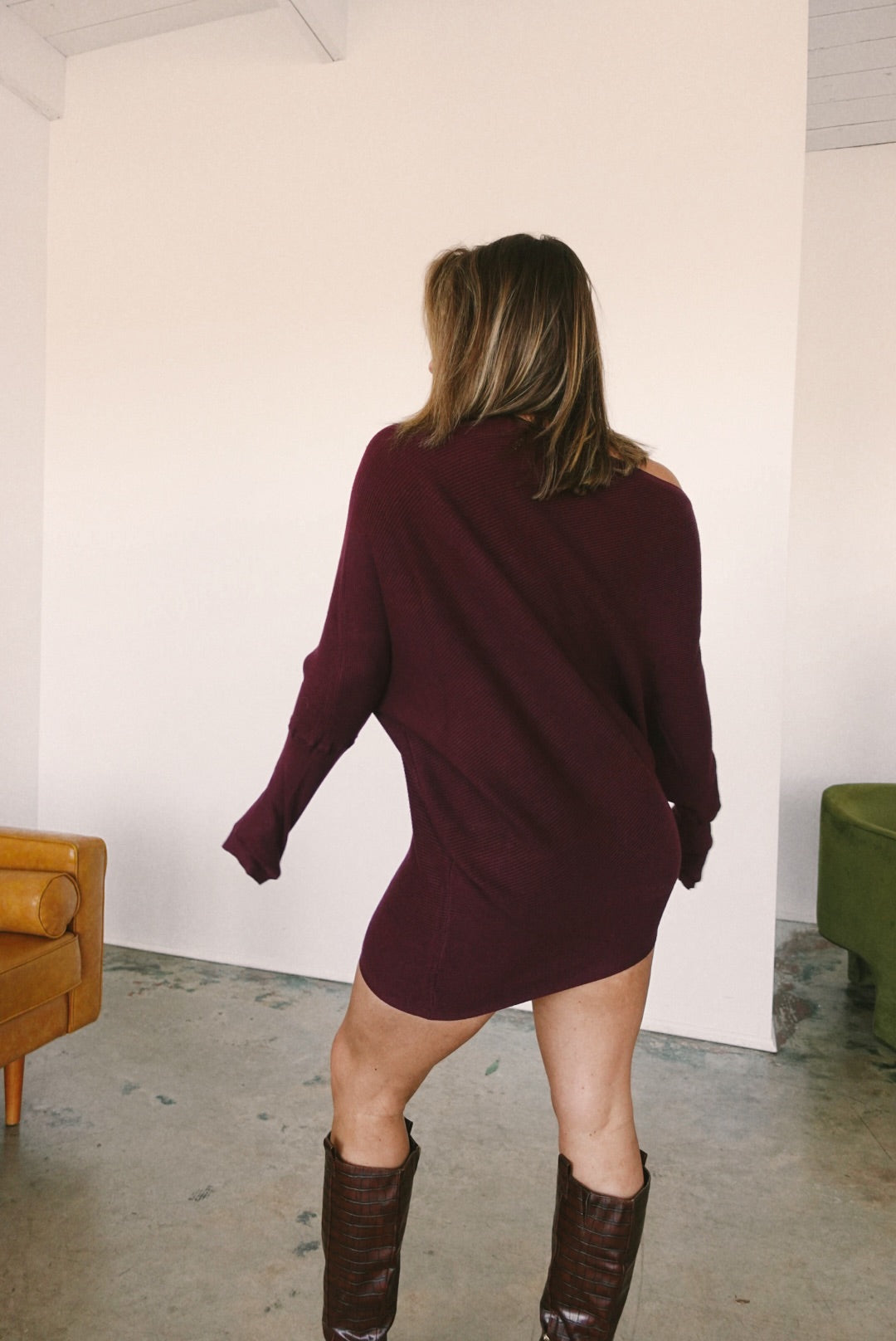 Wine Down Sweater Dress